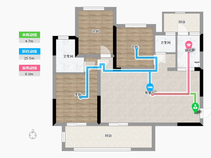 四川省-宜宾市-港腾龙栖湾-90.68-户型库-动静线