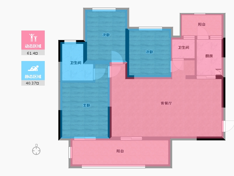 四川省-宜宾市-港腾龙栖湾-90.68-户型库-动静分区