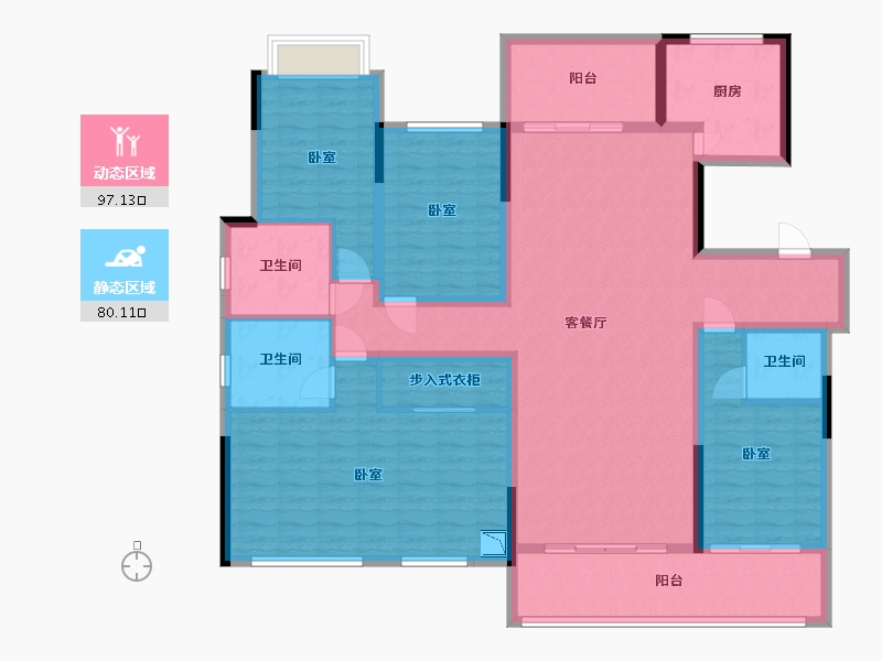 四川省-成都市-中海锦江城云璟-159.45-户型库-动静分区