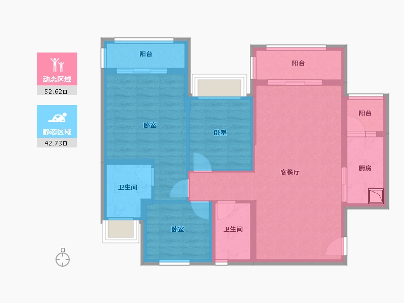 四川省-成都市-成发紫悦府-84.34-户型库-动静分区