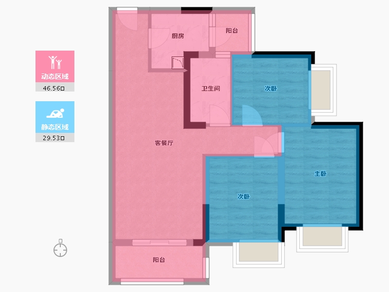 四川省-成都市-朗诗未来街区-66.89-户型库-动静分区