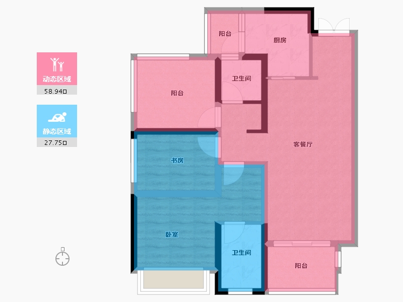 贵州省-贵阳市-贵阳经开吾悦广场-75.87-户型库-动静分区