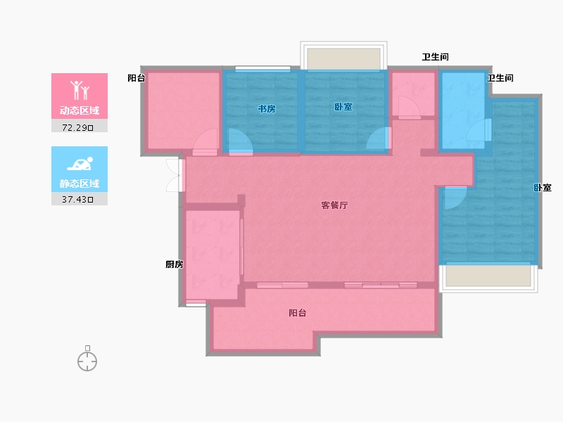 贵州省-贵阳市-贵阳经开吾悦广场-97.81-户型库-动静分区