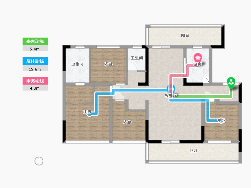 四川省-成都市-麓湖熙华天玺-119.99-户型库-动静线