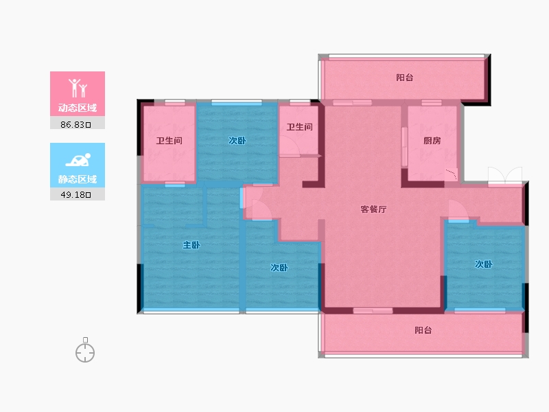 四川省-成都市-麓湖熙华天玺-119.99-户型库-动静分区