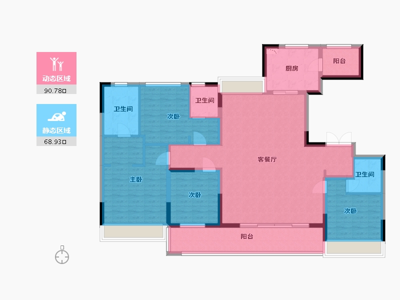 四川省-成都市-麓湖熙华天玺-144.00-户型库-动静分区