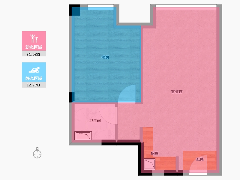 四川省-成都市-朗诗上林熙华府SOHO-38.48-户型库-动静分区