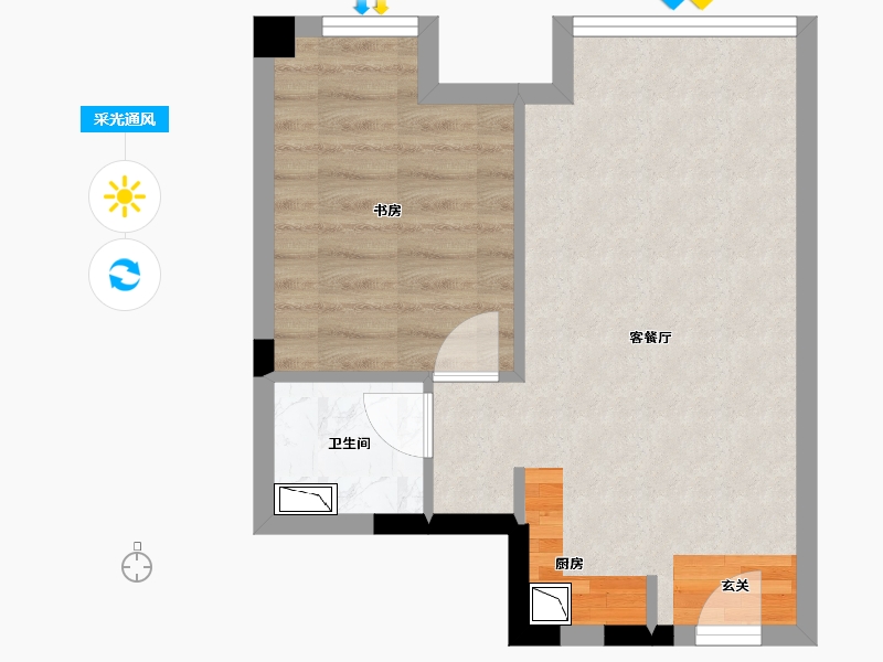 四川省-成都市-朗诗上林熙华府SOHO-38.48-户型库-采光通风