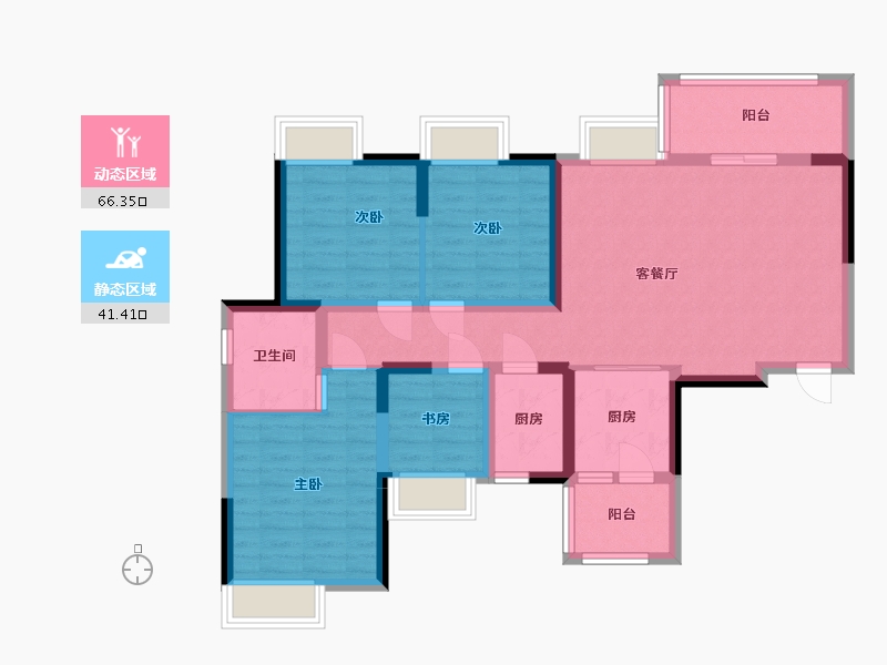 四川省-成都市-交投璟云府-95.18-户型库-动静分区