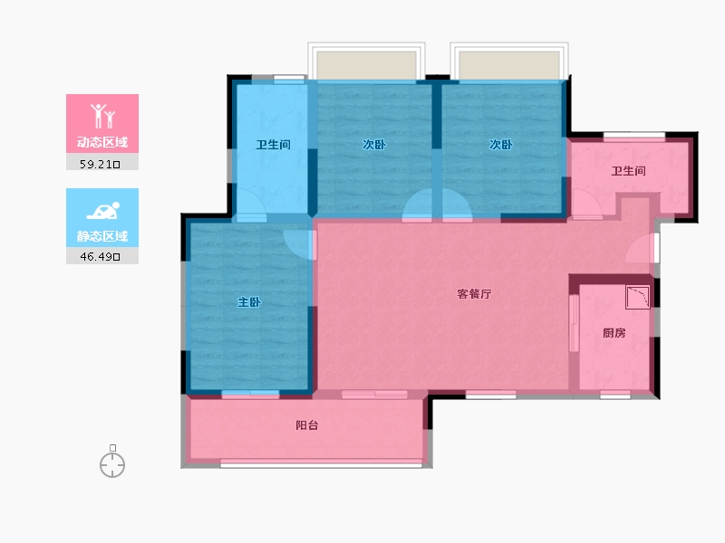 四川省-成都市-天和睿城-93.44-户型库-动静分区