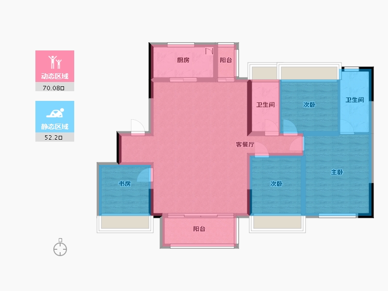 四川省-成都市-弘阳未崃时光-109.64-户型库-动静分区