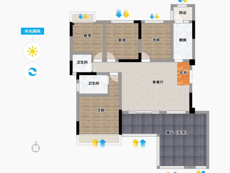 四川省-成都市-天府金融港-119.74-户型库-采光通风