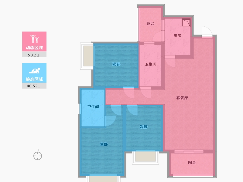 四川省-成都市-太阳公元-86.91-户型库-动静分区