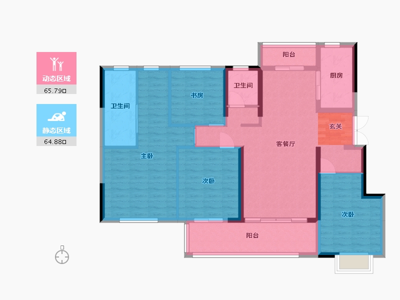 四川省-成都市-花样年大溪谷-117.59-户型库-动静分区