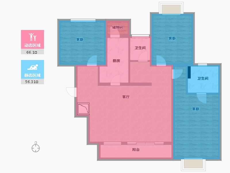 四川省-成都市-朗诗熙华府-108.50-户型库-动静分区