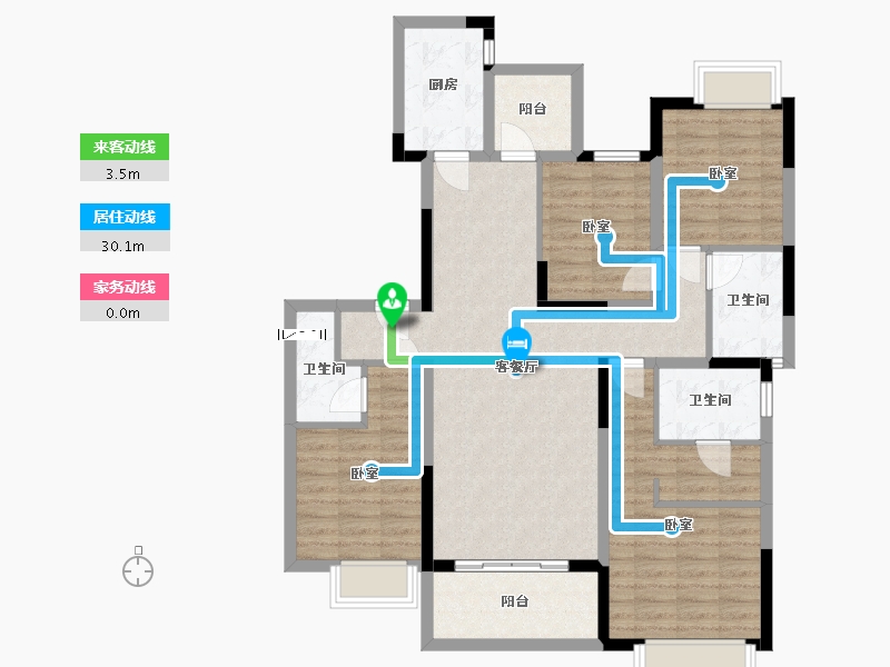 四川省-成都市-中海锦江城云璟-105.60-户型库-动静线