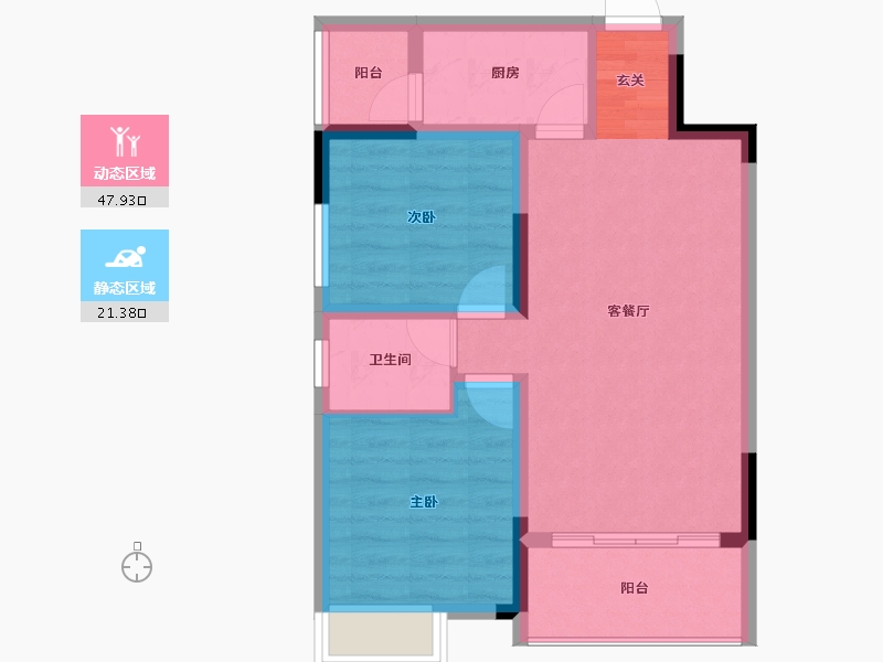 广西壮族自治区-桂林市-祥和雅居-61.66-户型库-动静分区