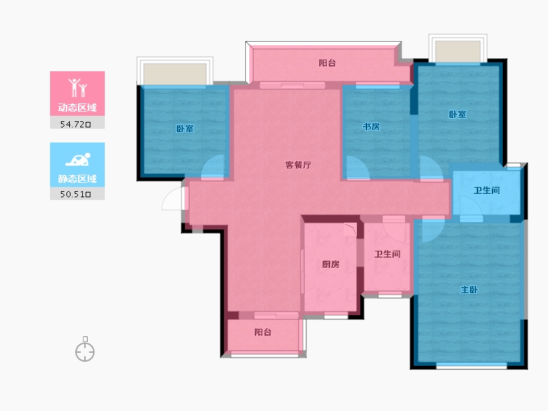 四川省-成都市-大发融悦和府-92.72-户型库-动静分区