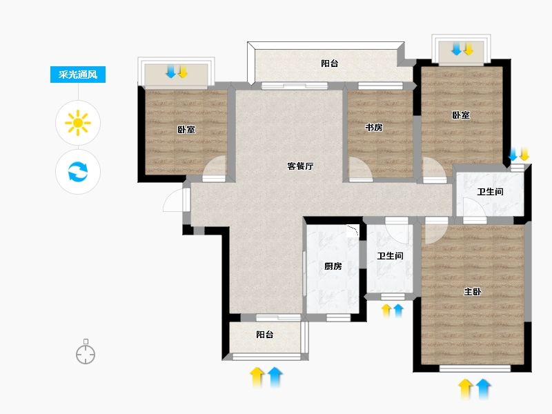 四川省-成都市-大发融悦和府-92.72-户型库-采光通风