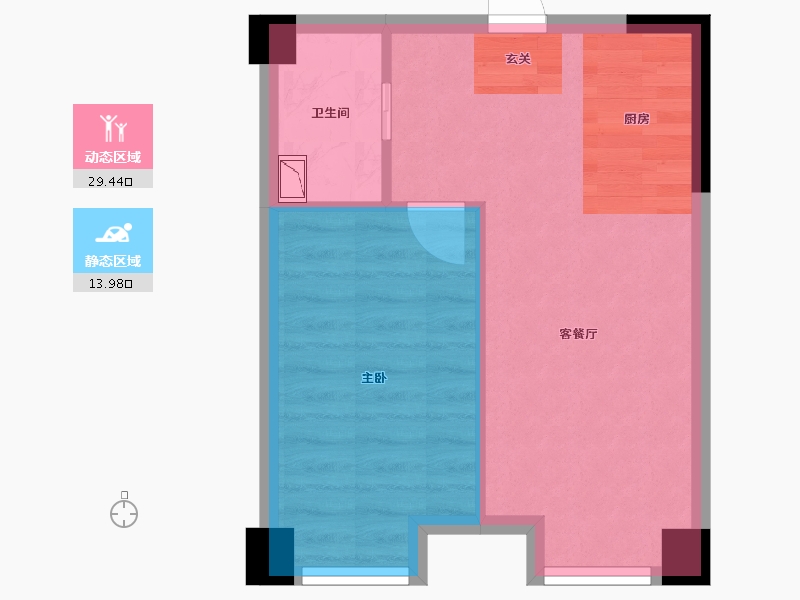 四川省-成都市-朗诗上林熙华府SOHO-38.66-户型库-动静分区