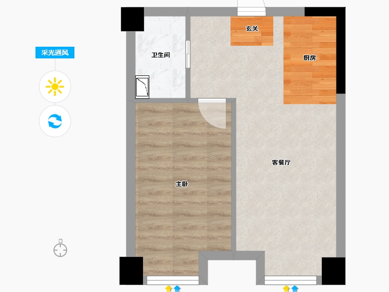 四川省-成都市-朗诗上林熙华府SOHO-38.66-户型库-采光通风