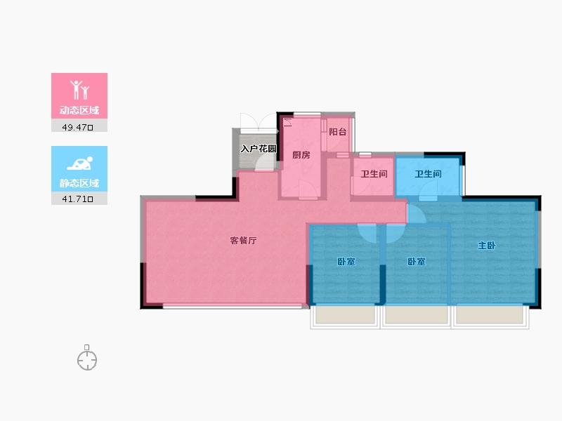 四川省-成都市-御景华府-83.52-户型库-动静分区