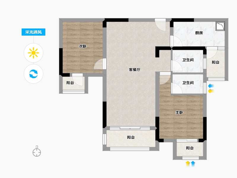 四川省-成都市-成金金语湾-77.12-户型库-采光通风