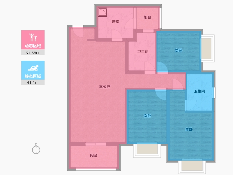 四川省-成都市-太阳公元-90.44-户型库-动静分区