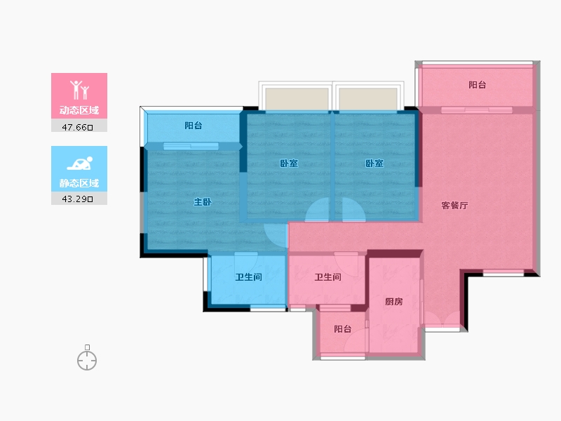 四川省-成都市-御景华府-80.82-户型库-动静分区