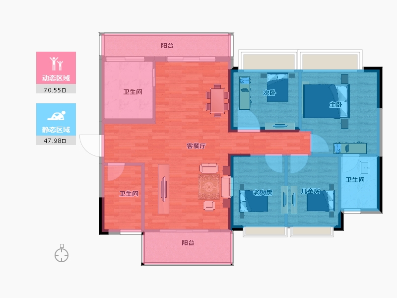 贵州省-遵义市-互豪尚城-108.06-户型库-动静分区