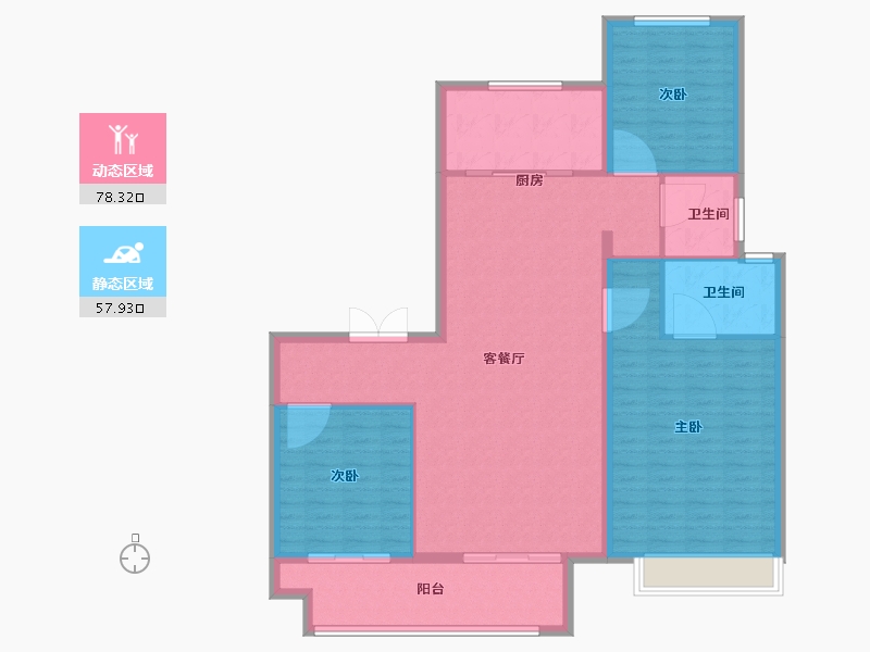 山东省-临沂市-府佑书院-125.21-户型库-动静分区