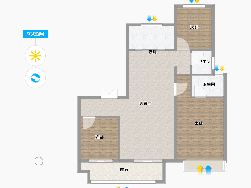 山东省-临沂市-府佑书院-125.21-户型库-采光通风