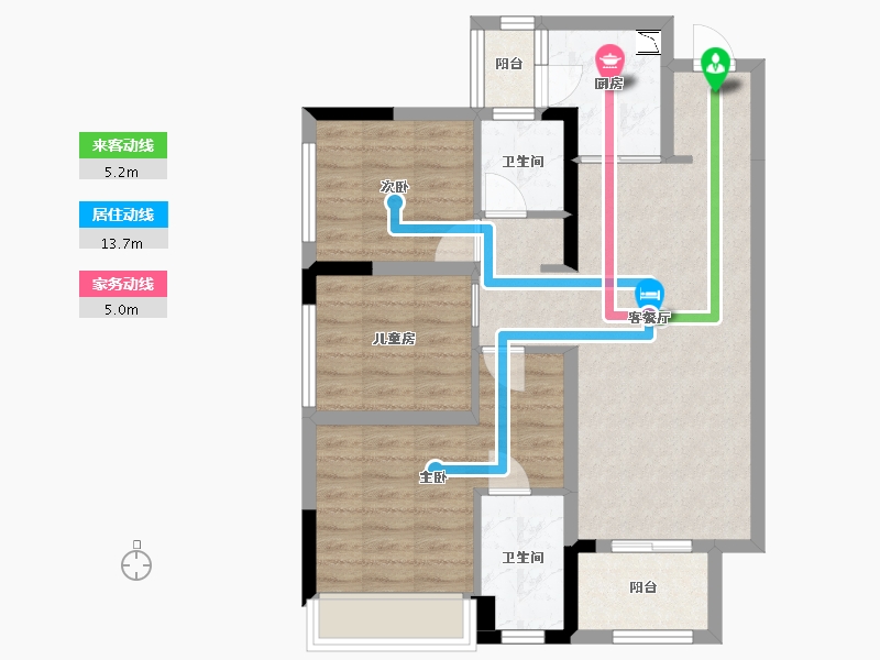 四川省-成都市-中建锦绣天地-75.75-户型库-动静线