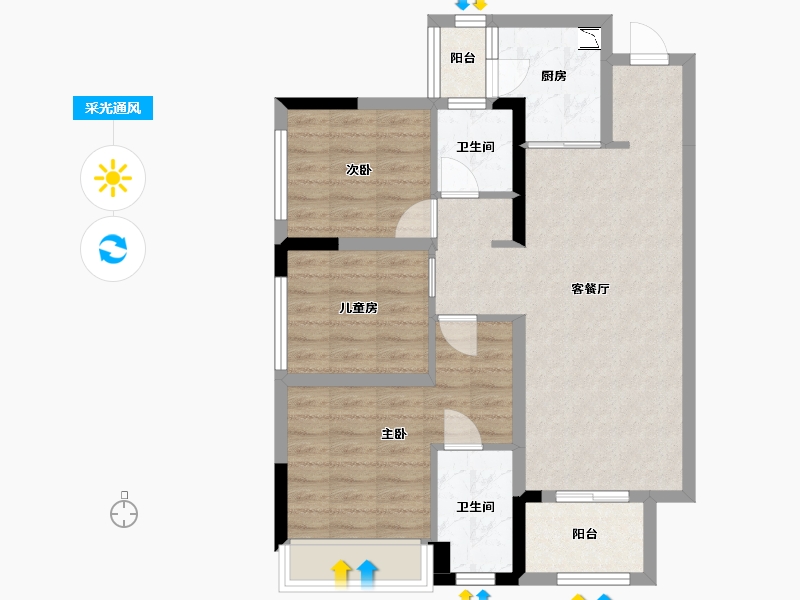 四川省-成都市-中建锦绣天地-75.75-户型库-采光通风