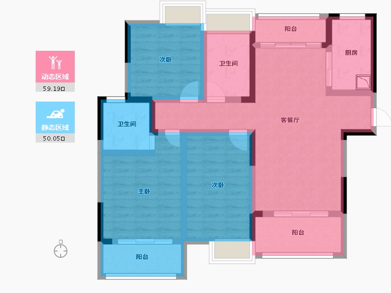 四川省-成都市-成金金语湾-95.94-户型库-动静分区