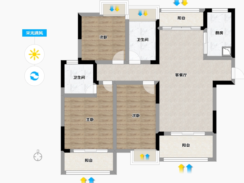 四川省-成都市-成金金语湾-95.94-户型库-采光通风