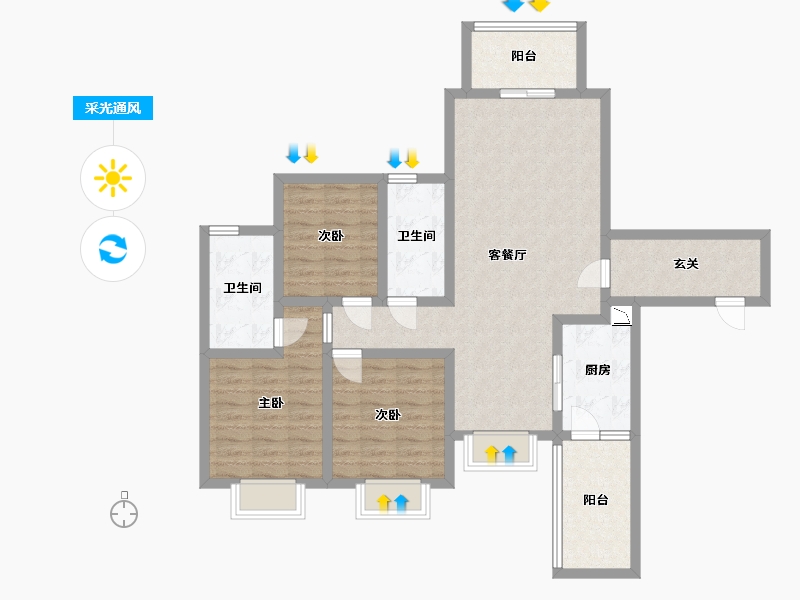 四川省-成都市-太阳公元-99.54-户型库-采光通风