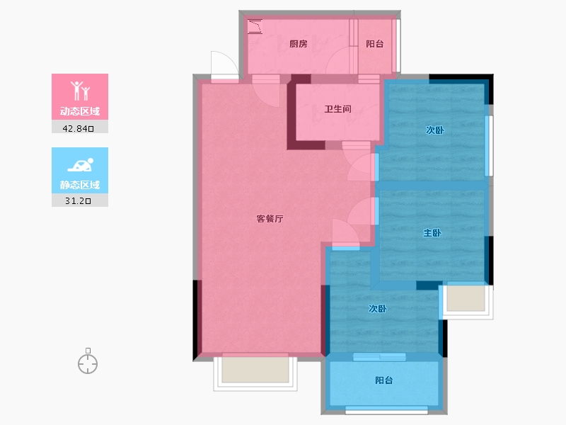 四川省-成都市-瑞和上院-64.40-户型库-动静分区