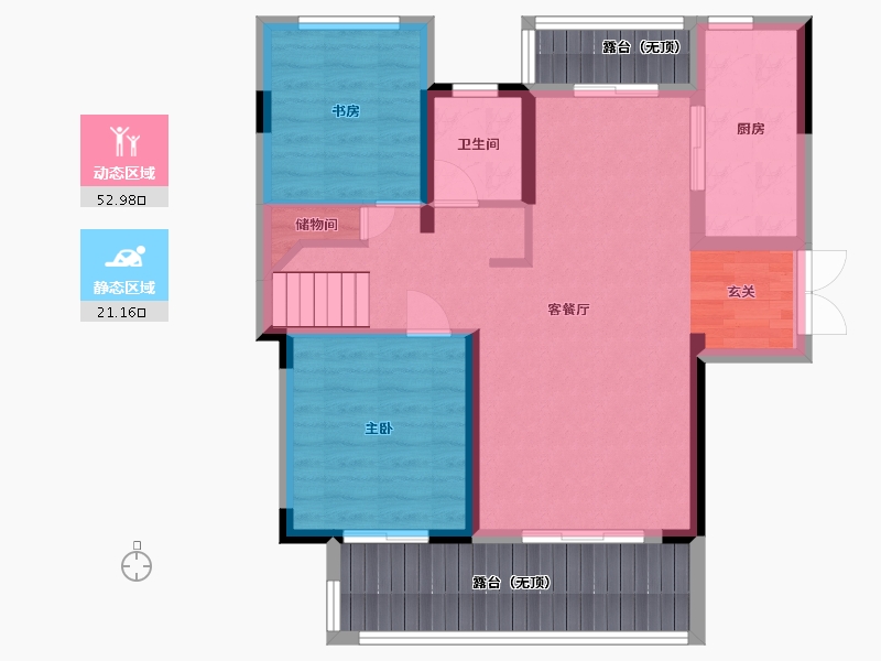 四川省-成都市-花样年大溪谷-79.69-户型库-动静分区