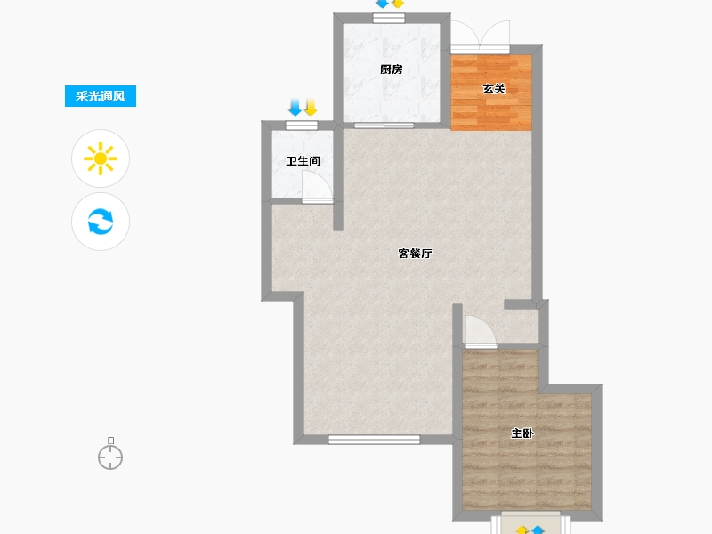 四川省-成都市-花样年大溪谷-64.58-户型库-采光通风