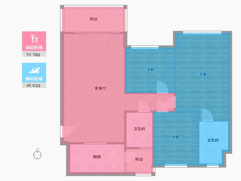 广东省-惠州市-碧桂园山河城-92.93-户型库-动静分区