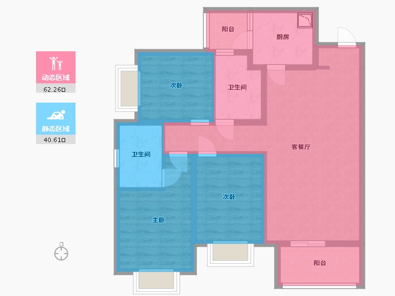 四川省-成都市-太阳公元-90.53-户型库-动静分区