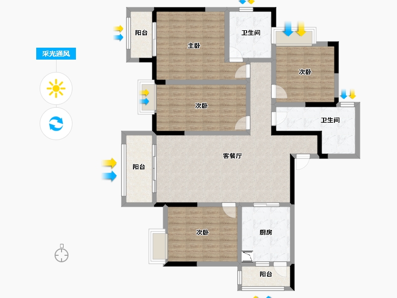 四川省-成都市-成金金语湾-131.08-户型库-采光通风