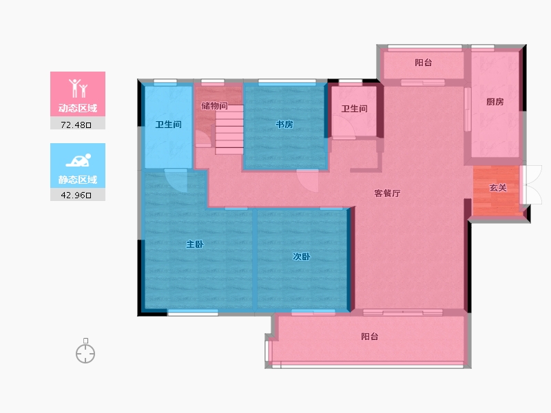 四川省-成都市-花样年大溪谷-103.49-户型库-动静分区