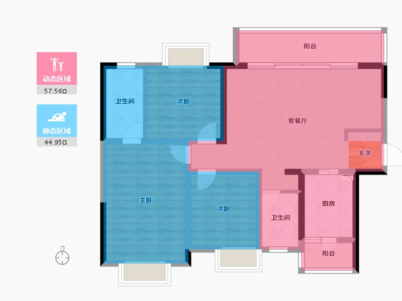 四川省-成都市-城投锦溪城-91.00-户型库-动静分区