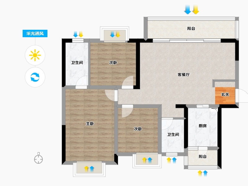 四川省-成都市-城投锦溪城-91.00-户型库-采光通风