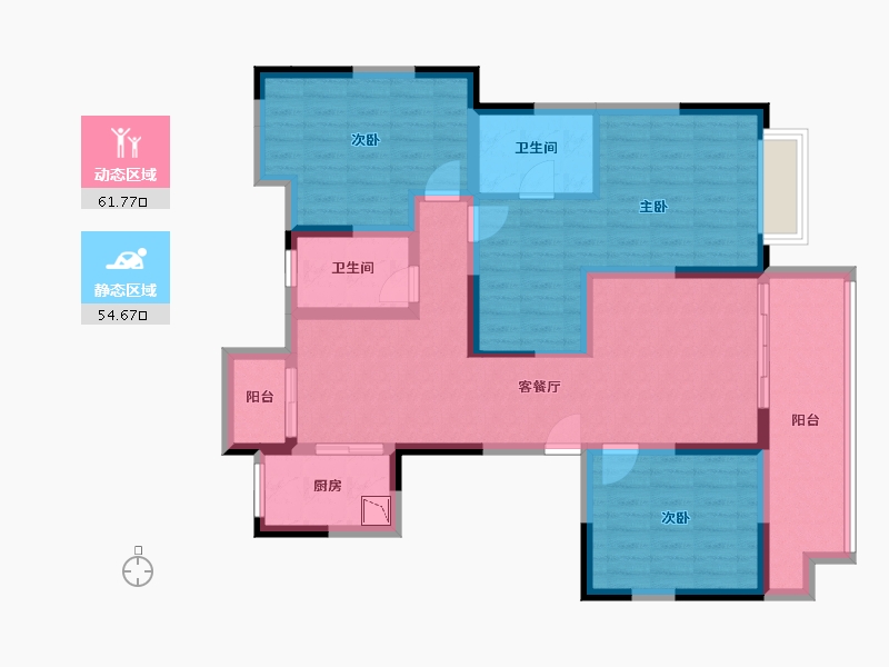 四川省-成都市-天和睿城-102.28-户型库-动静分区