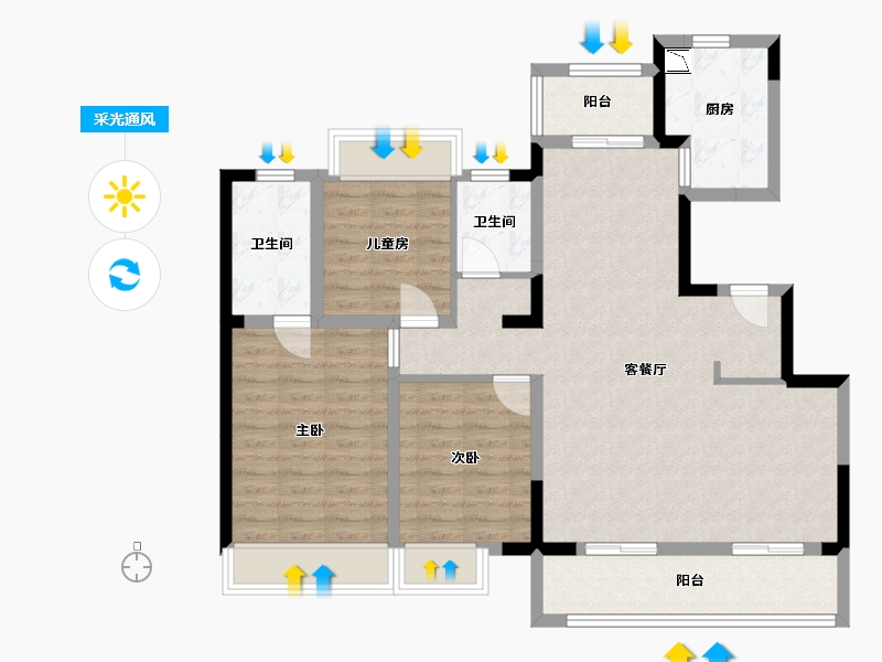 四川省-成都市-中建锦绣天地-100.30-户型库-采光通风