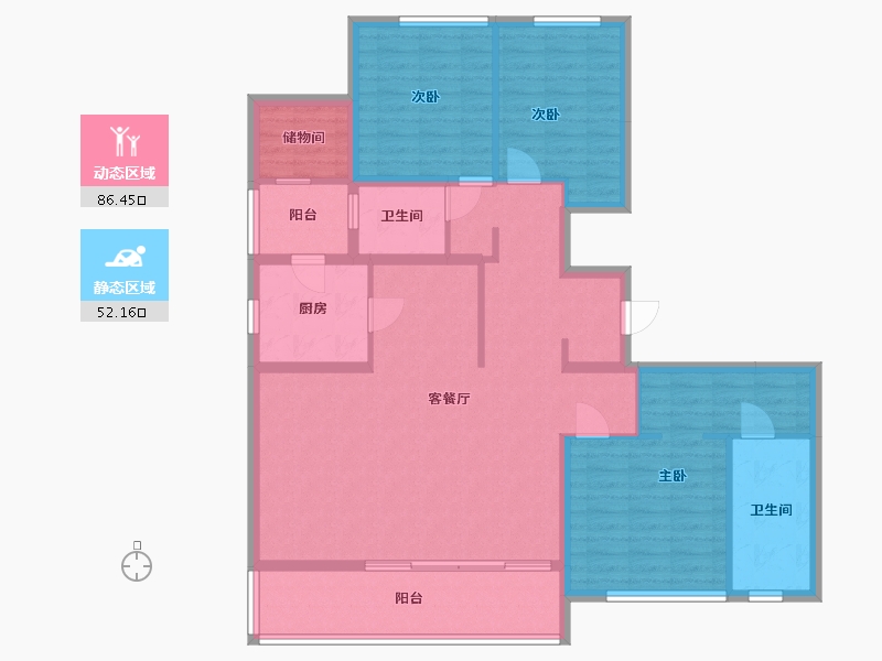 四川省-成都市-保利和光屿湖-124.67-户型库-动静分区