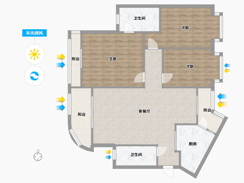 贵州省-贵阳市-兴隆城市花园沐风园-112.06-户型库-采光通风